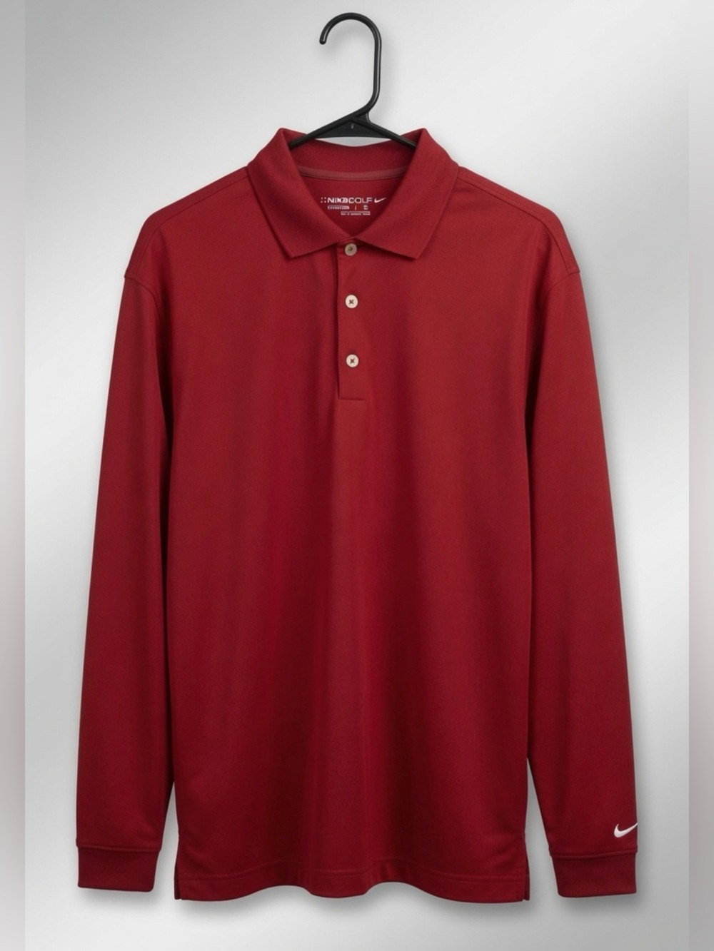 Nike Golf DriFit Fit  Long Sleeve “Team Red” Polo Shirt Mens Large